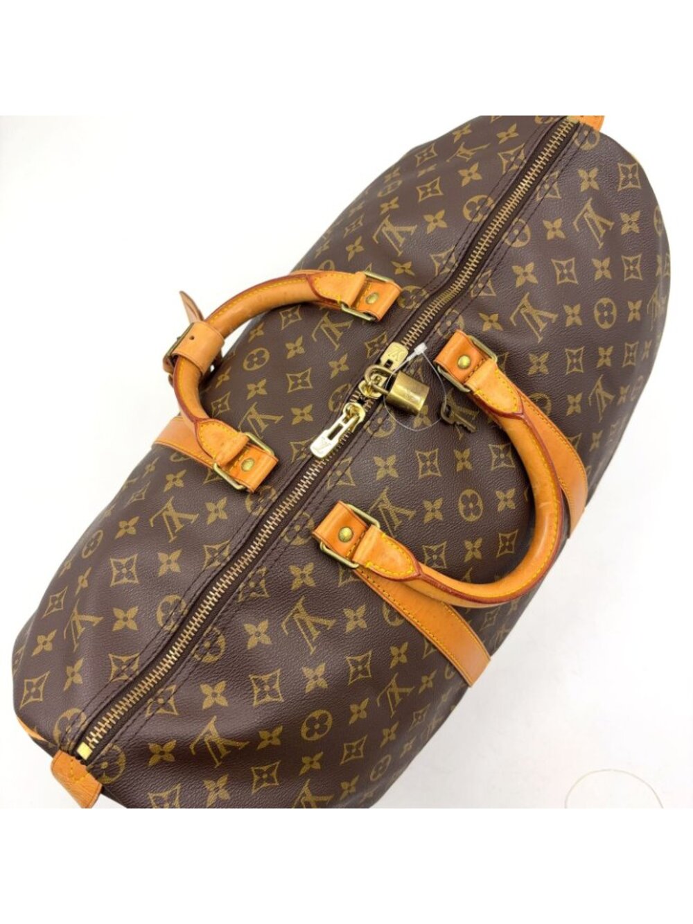 Louis Vuitton Keepall 50 Monogram Leather Brown Boston Bag Gold - Picture 11 of 15